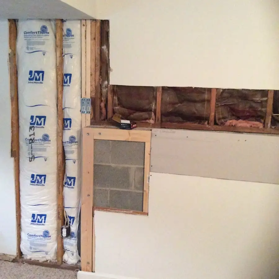 Wall insulation replacement during Basement Flood Cleanup in Bellingham